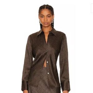 Vince Elegant Black and Gold Women's Top